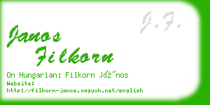 janos filkorn business card